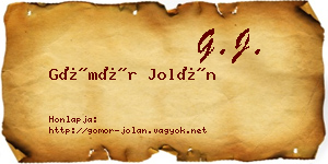 Gömör Jolán névjegykártya